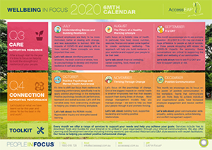 AccessEAP Wellbeing in Focus Calendar 2020 6Mth Planner